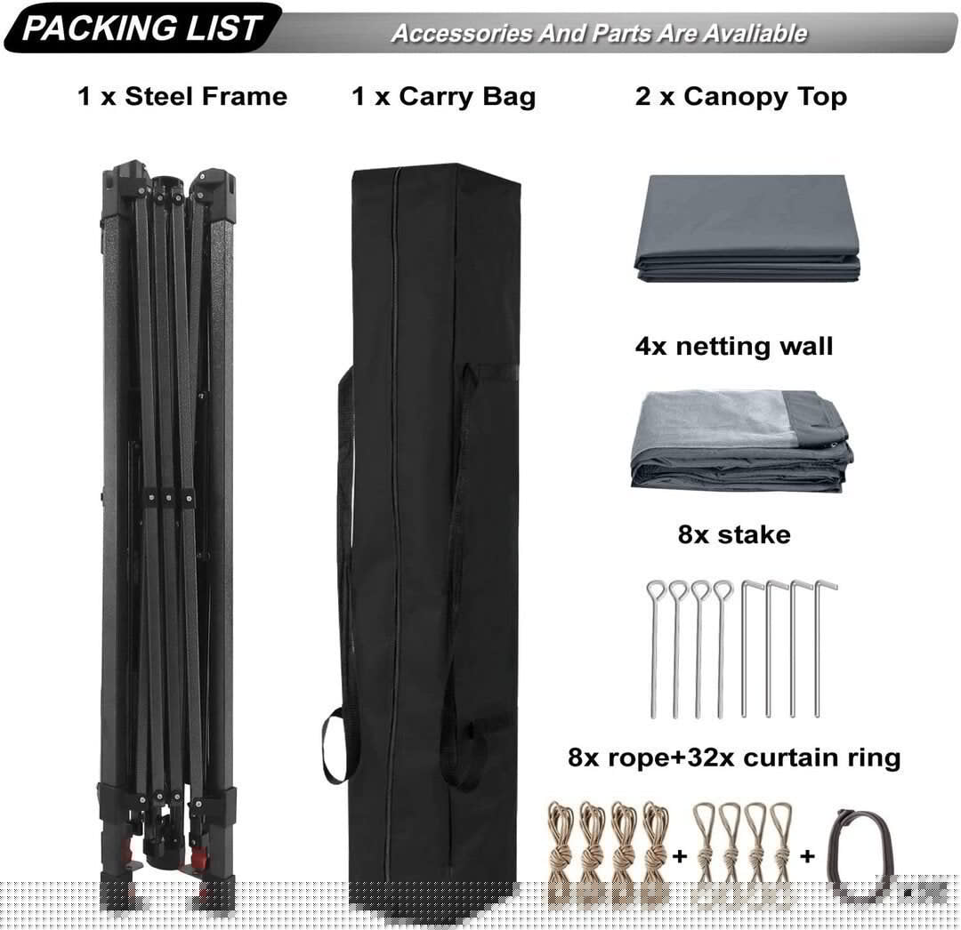 13x13 Gazebo Tent Outdoor Pop up Gazebo Canopy Shelter with Mosquito Netting