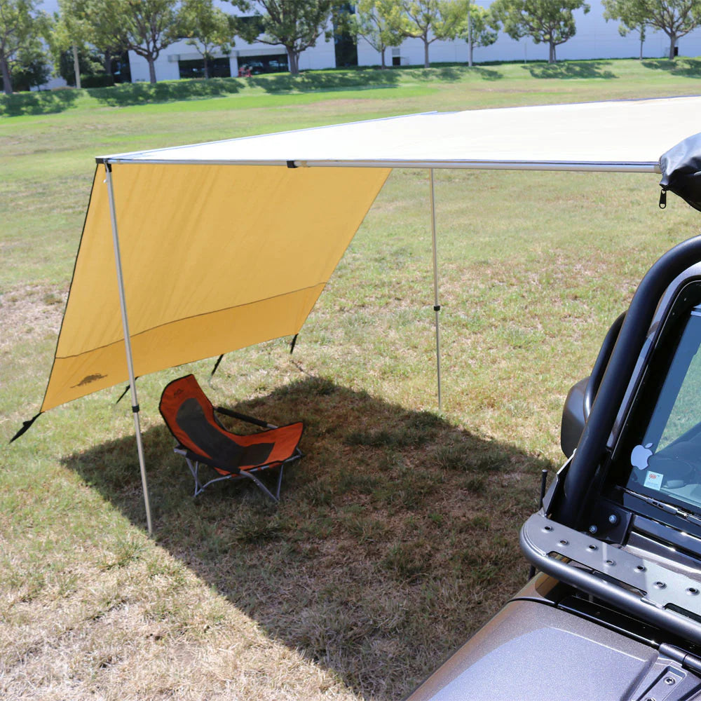 Truck or Car Awning Shade Wall, 6.5x8 Feet, Poly-Cotton Ripstop Fabric, Tan