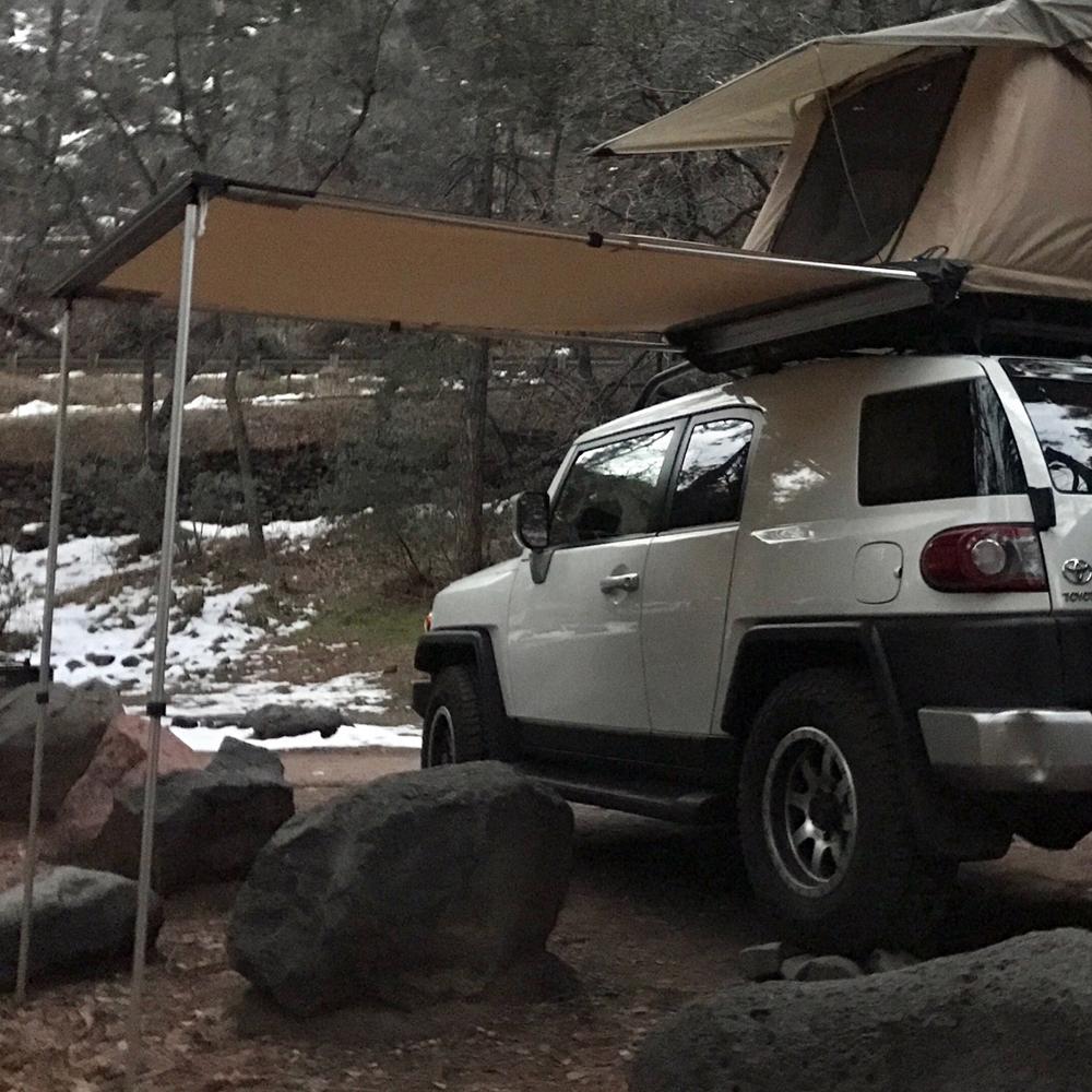 Truck or Car Awning, 4.5x6 Feet, Poly-Cotton Ripstop Fabric, Tan