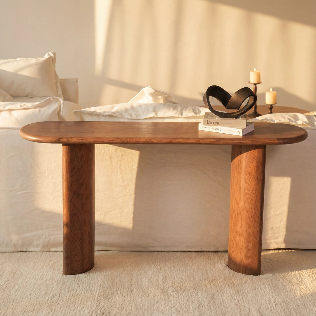 Haven Console Table White oak