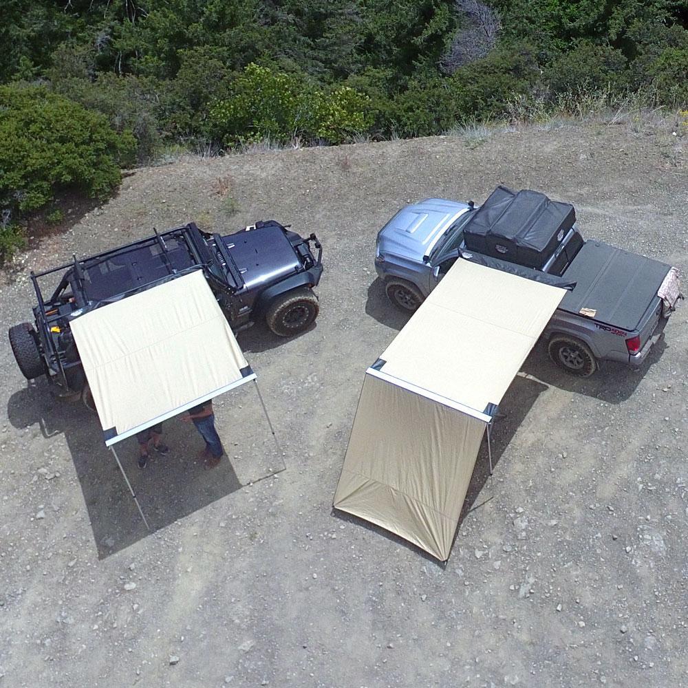 Truck or Car Awning, 6.5x8 Feet, Poly-Cotton Ripstop Fabric, Tan